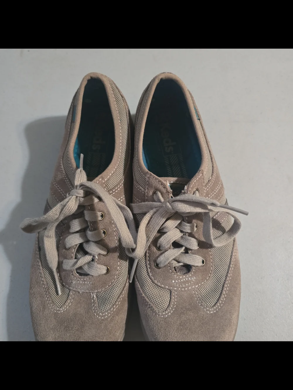 Keds Neutral Beige Suede Lace-Up Women's Sneakers Size 7.5